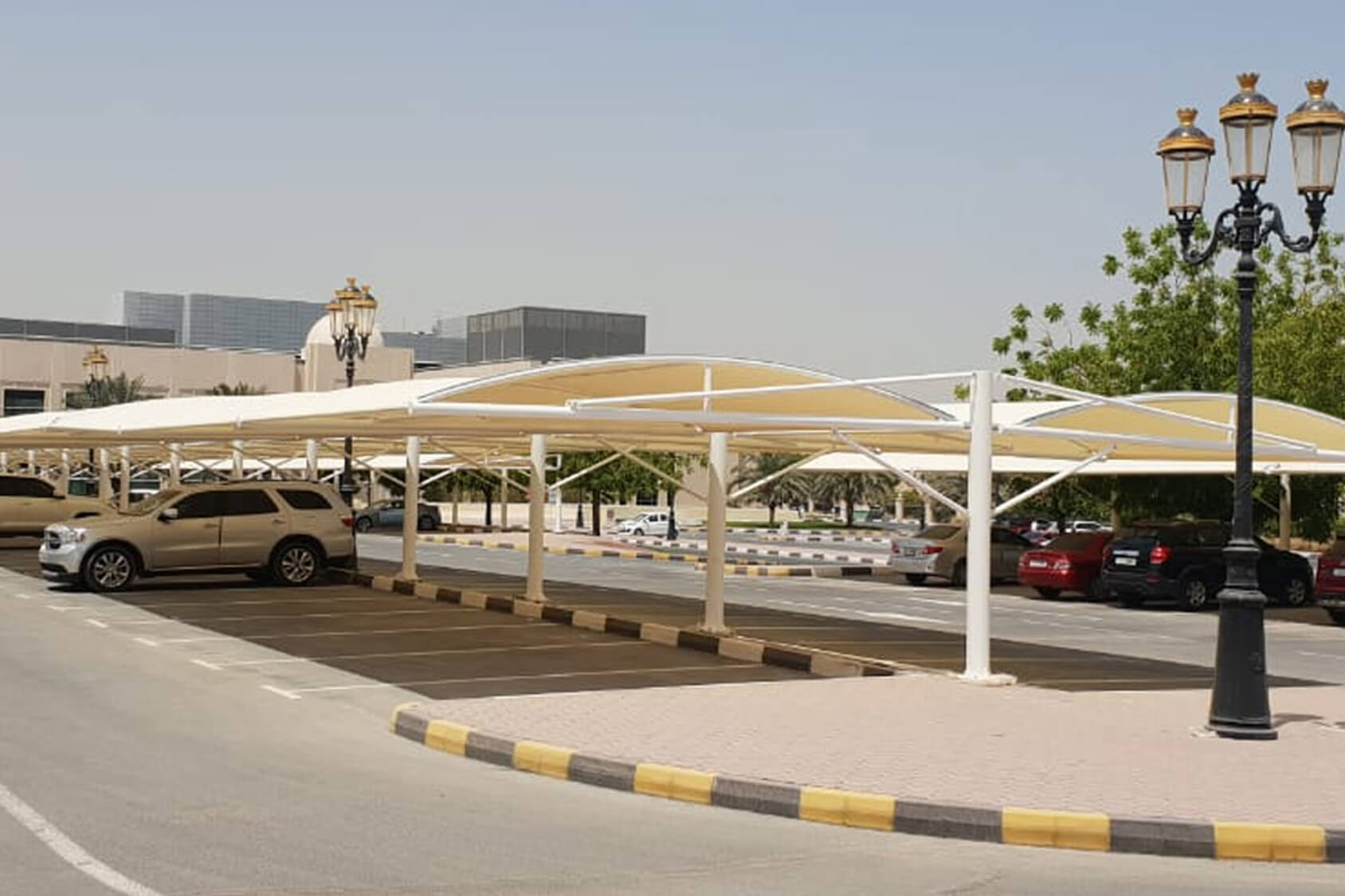 Double Hanging Support Cantilever Car Parking Shades